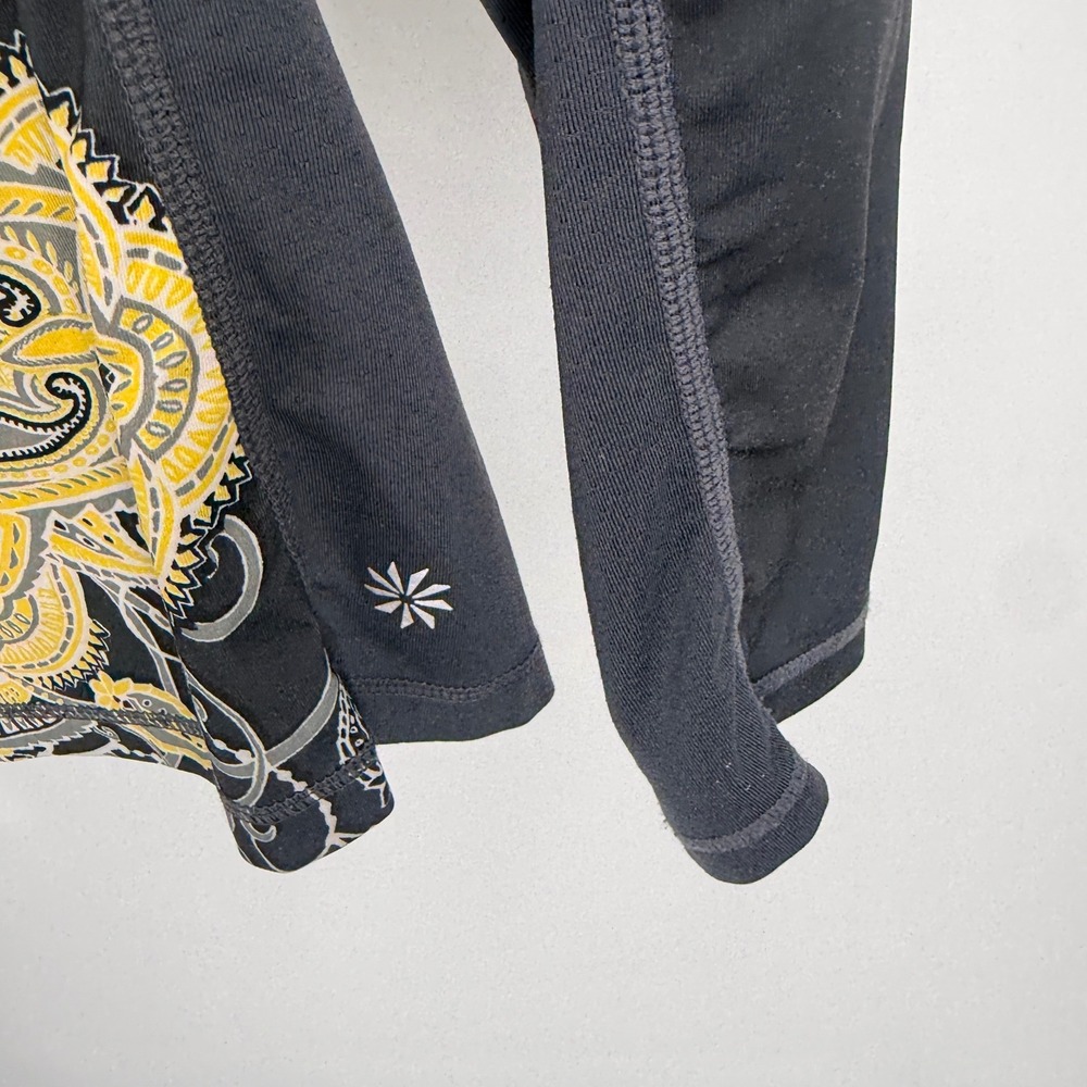 Athleta Pacifica Rashguard Long Sleeve Paisley Mandala Black Yellow 268486 S - Picture 4 of 9